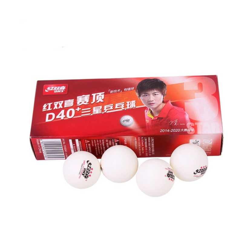 DHS 3 Star white table tennis balls 10 pack