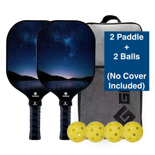 Gongke Adult Pickleball Set (2 Paddle+2 Balls) - [Stars]