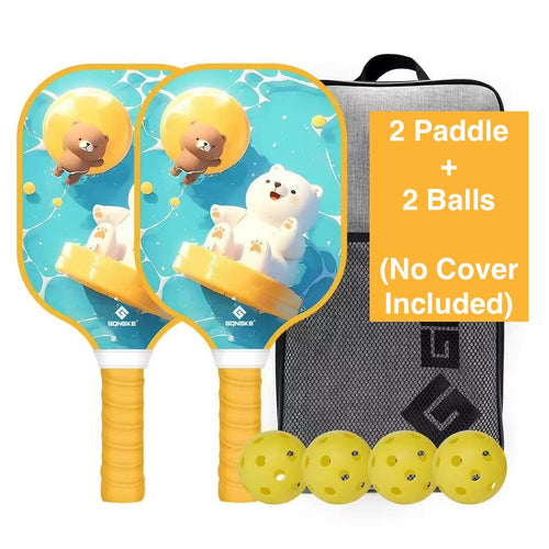 Gongke Kids Pickleball Set (2 Paddle+2 Balls) - [Swimming Bear]