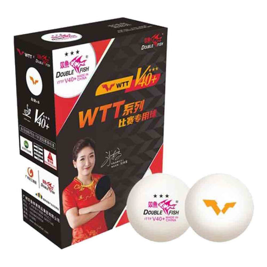 Double Fish V40+ 3 Stars Table Tennis Ball - 6pcs [White]