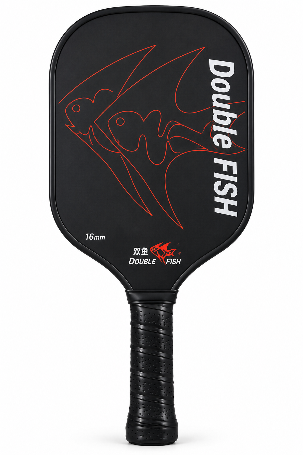Double Fish 16mm black pickleball paddle