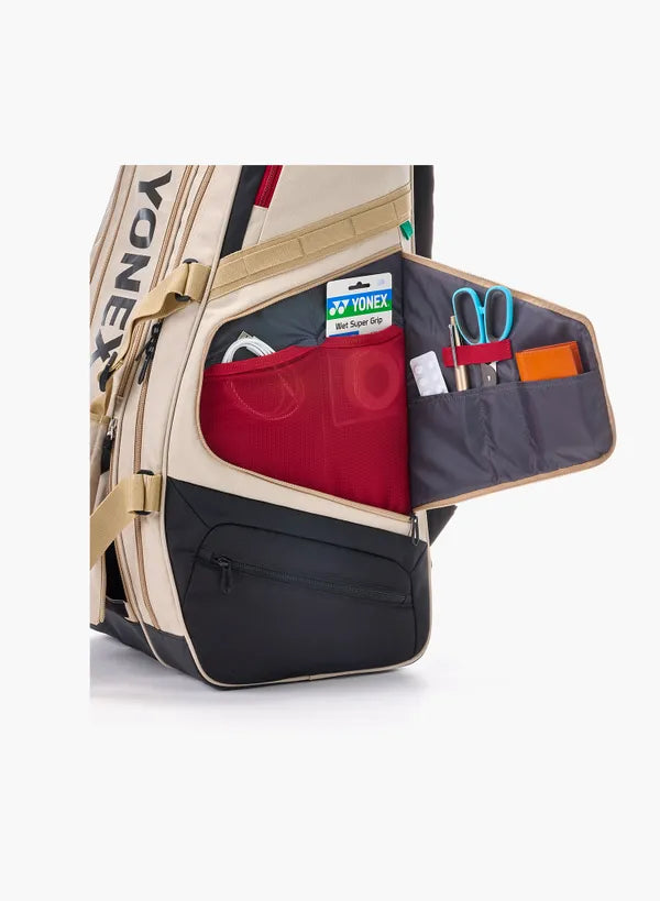 Yonex BAG72629 Gearlogic Racquet Bag - 9pcs [Beige/Black]