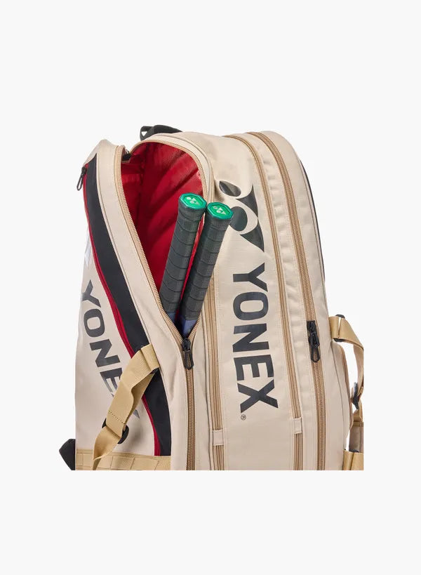 Yonex BAG72629 Gearlogic Racquet Bag - 9pcs [Beige/Black]