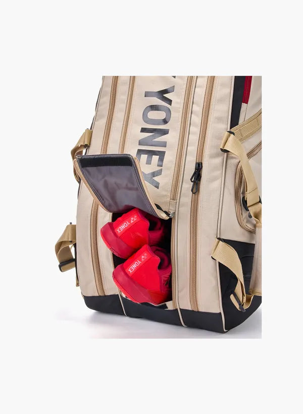 Yonex BAG72629 Gearlogic Racquet Bag - 9pcs [Beige/Black]